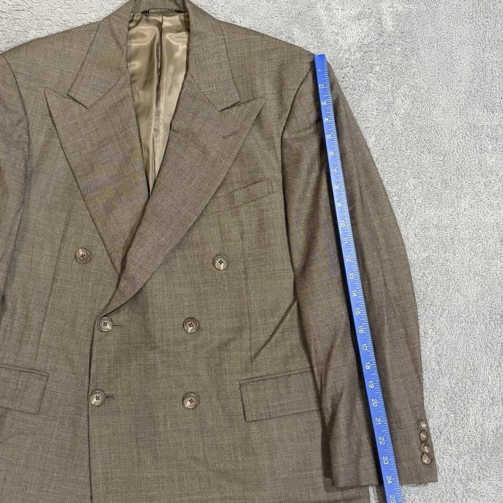 VTG 80s Polo Ralph Lauren 43R Wool BIRDSEYE Double Breast Blazer Suit Jacket